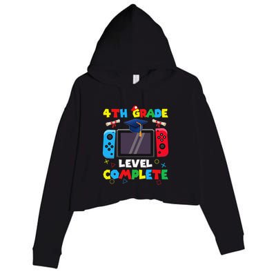 4th Grade Level Complete Graduation Class Of 2024 Boy Gamer Crop Fleece Hoodie