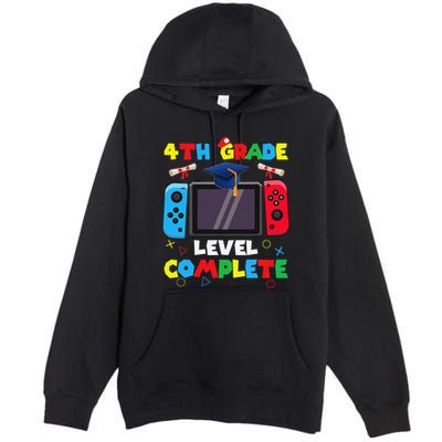 4th Grade Level Complete Graduation Class Of 2024 Boy Gamer Premium Pullover Hoodie