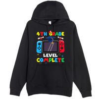 4th Grade Level Complete Graduation Class Of 2024 Boy Gamer Premium Pullover Hoodie