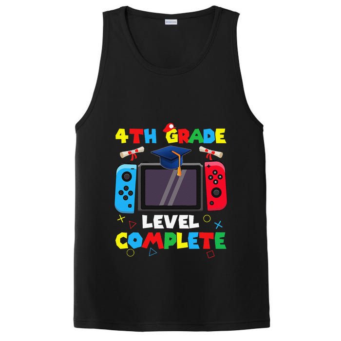 4th Grade Level Complete Graduation Class Of 2024 Boy Gamer PosiCharge Competitor Tank