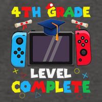 4th Grade Level Complete Graduation Class Of 2024 Boy Gamer Vector Backpack