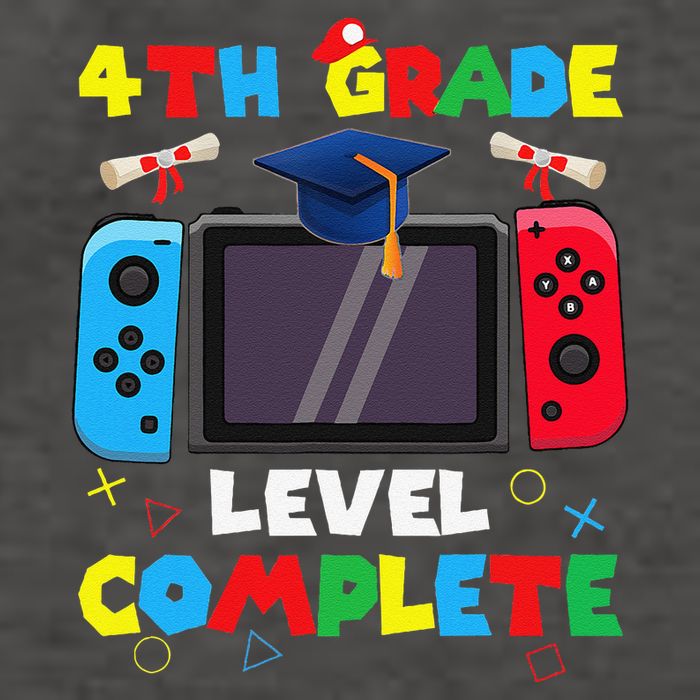 4th Grade Level Complete Graduation Class Of 2024 Boy Gamer Vector Backpack