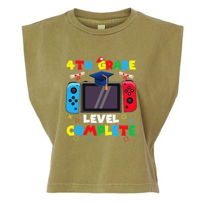 4th Grade Level Complete Graduation Class Of 2024 Boy Gamer Garment-Dyed Women's Muscle Tee