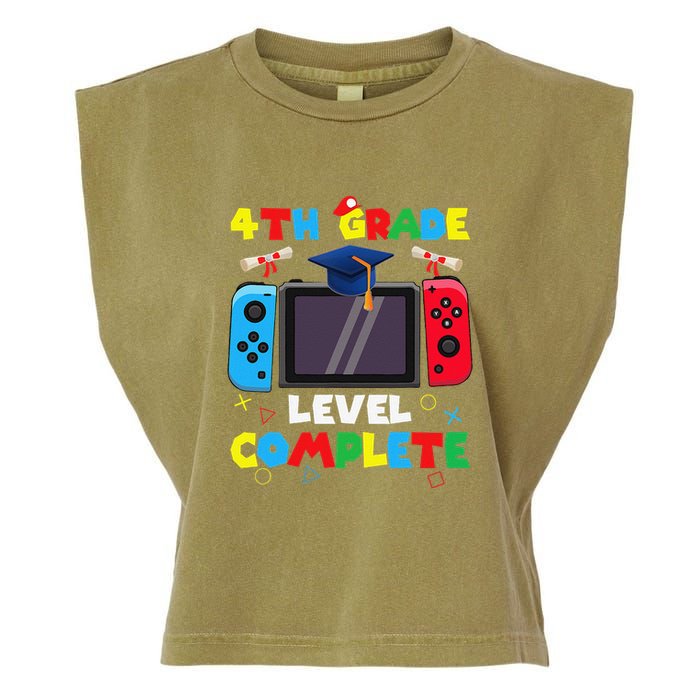 4th Grade Level Complete Graduation Class Of 2024 Boy Gamer Garment-Dyed Women's Muscle Tee