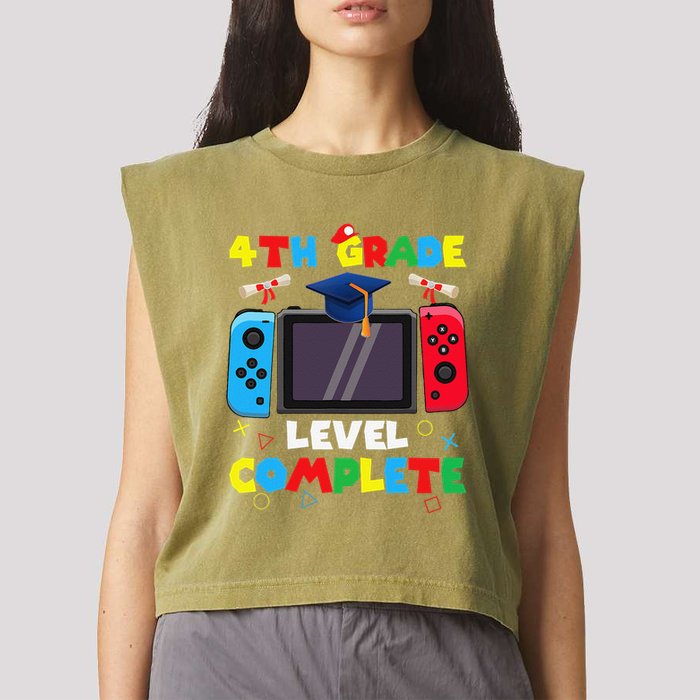 4th Grade Level Complete Graduation Class Of 2024 Boy Gamer Garment-Dyed Women's Muscle Tee