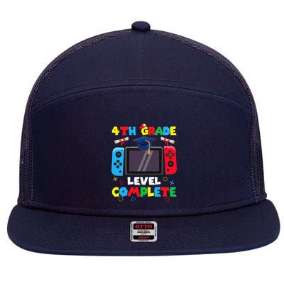 4th Grade Level Complete Graduation Class Of 2024 Boy Gamer 7 Panel Mesh Trucker Snapback Hat