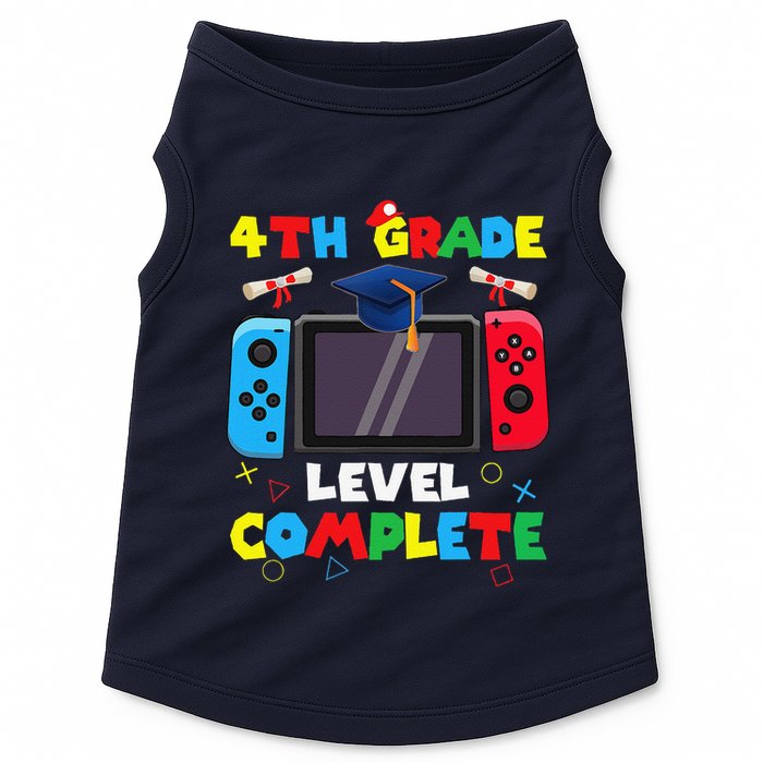 4th Grade Level Complete Graduation Class Of 2024 Boy Gamer Doggie Tank