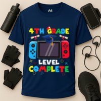 4th Grade Level Complete Graduation Class Of 2024 Boy Gamer Performance Shirt
