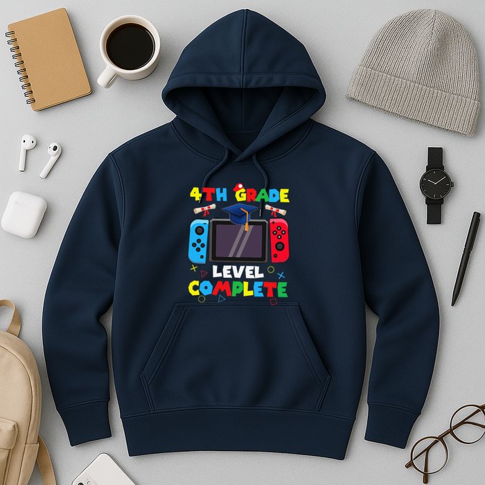 4th Grade Level Complete Graduation Class Of 2024 Boy Gamer Hoodie