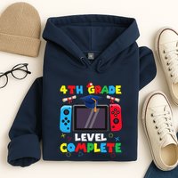 4th Grade Level Complete Graduation Class Of 2024 Boy Gamer Hoodie