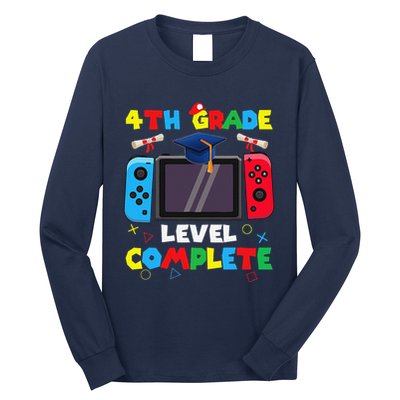 4th Grade Level Complete Graduation Class Of 2024 Boy Gamer Long Sleeve Shirt