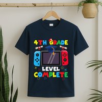 4th Grade Level Complete Graduation Class Of 2024 Boy Gamer T-Shirt