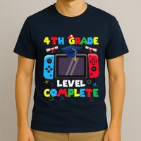 4th Grade Level Complete Graduation Class Of 2024 Boy Gamer T-Shirt