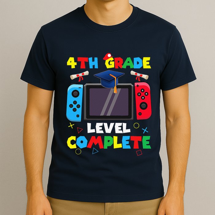 4th Grade Level Complete Graduation Class Of 2024 Boy Gamer T-Shirt