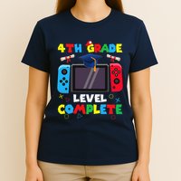 4th Grade Level Complete Graduation Class Of 2024 Boy Gamer T-Shirt