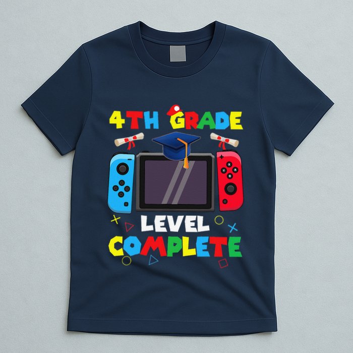 4th Grade Level Complete Graduation Class Of 2024 Boy Gamer T-Shirt