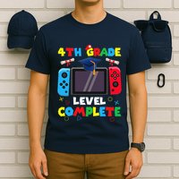 4th Grade Level Complete Graduation Class Of 2024 Boy Gamer T-Shirt