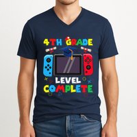 4th Grade Level Complete Graduation Class Of 2024 Boy Gamer V-Neck T-Shirt