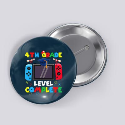 4th Grade Level Complete Graduation Class Of 2024 Boy Gamer Button