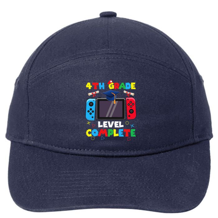 4th Grade Level Complete Graduation Class Of 2024 Boy Gamer 7-Panel Snapback Hat