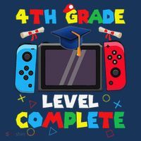 4th Grade Level Complete Graduation Class Of 2024 Boy Gamer Sustainable Beanie