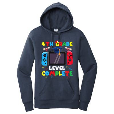 4th Grade Level Complete Graduation Class Of 2024 Boy Gamer Women's Pullover Hoodie