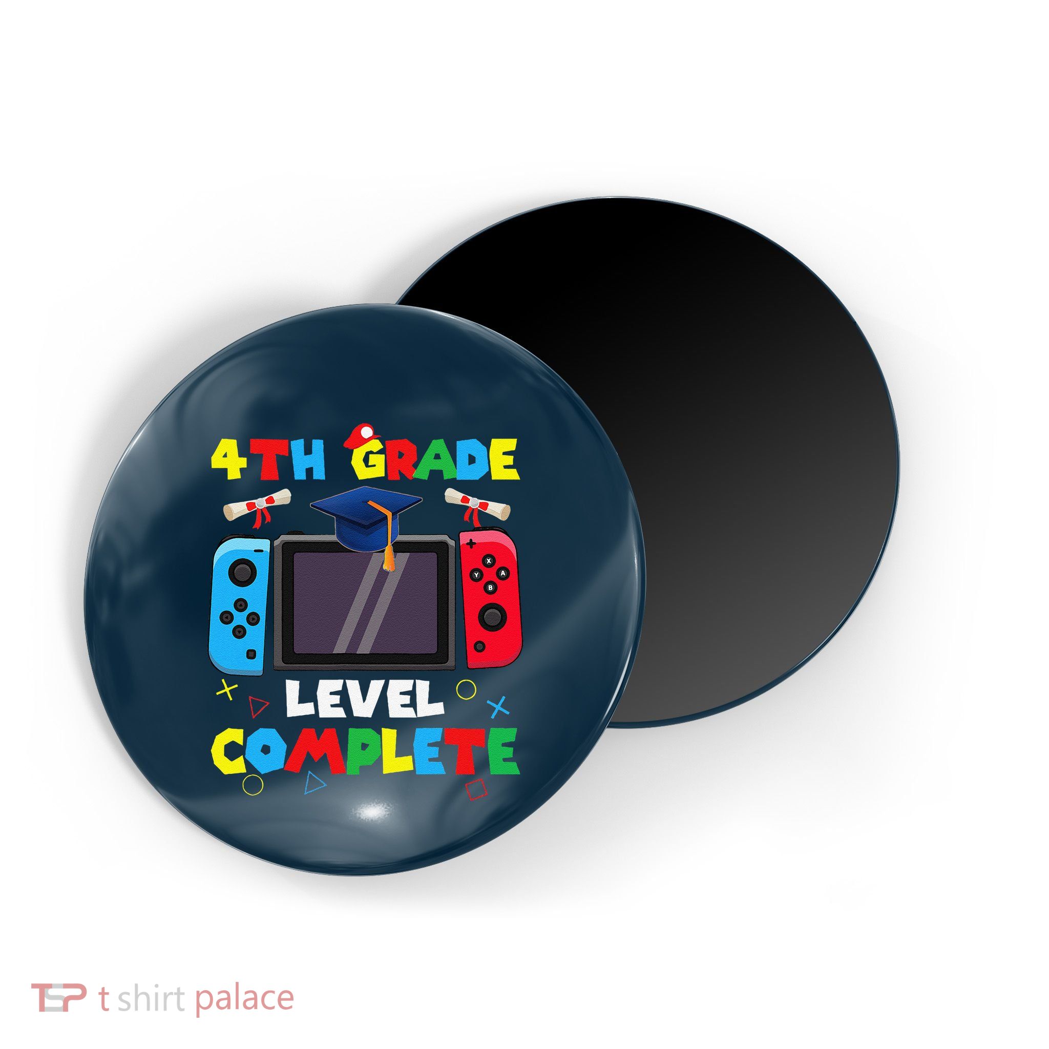 4th Grade Level Complete Graduation Class Of 2024 Boy Gamer Magnet