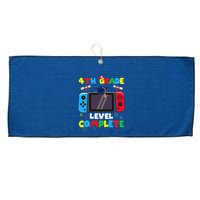 4th Grade Level Complete Graduation Class Of 2024 Boy Gamer Large Microfiber Waffle Golf Towel