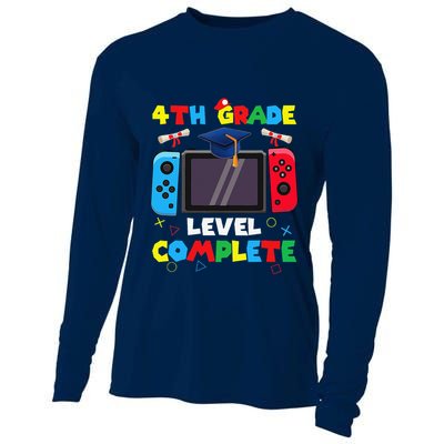 4th Grade Level Complete Graduation Class Of 2024 Boy Gamer Cooling Performance Long Sleeve Crew