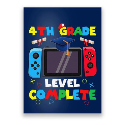 4th Grade Level Complete Graduation Class Of 2024 Boy Gamer Poster