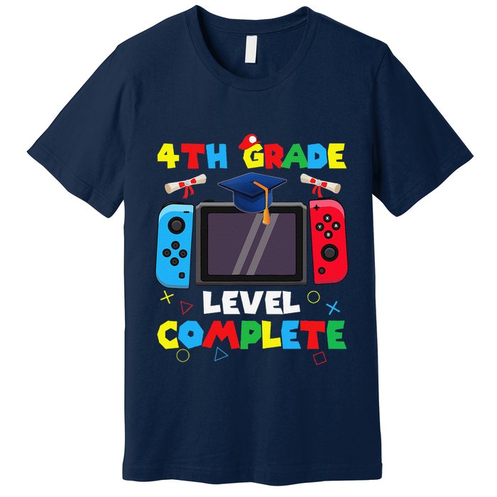 4th Grade Level Complete Graduation Class Of 2024 Boy Gamer Premium T-Shirt