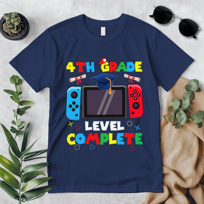 4th Grade Level Complete Graduation Class Of 2024 Boy Gamer Premium T-Shirt