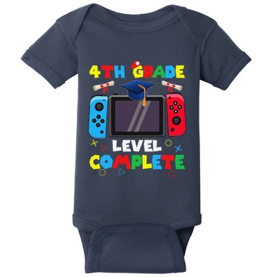 4th Grade Level Complete Graduation Class Of 2024 Boy Gamer Baby Bodysuit