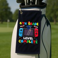 4th Grade Level Complete Graduation Class Of 2024 Boy Gamer Golf Towel