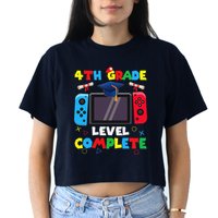 4th Grade Level Complete Graduation Class Of 2024 Boy Gamer Crop Top