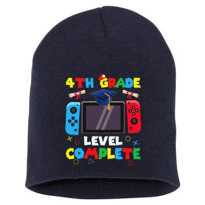 4th Grade Level Complete Graduation Class Of 2024 Boy Gamer Short Acrylic Beanie