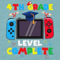 4th Grade Level Complete Graduation Class Of 2024 Boy Gamer Sueded Cloud Jersey T-Shirt