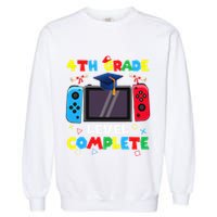 4th Grade Level Complete Graduation Class Of 2024 Boy Gamer Garment-Dyed Sweatshirt