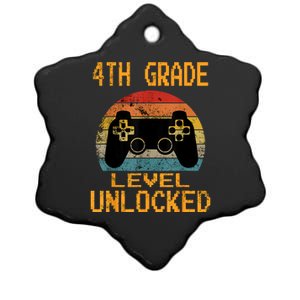 4th Grade Level Unlocked Video Gamer Back To School Boy Ceramic Star Ornament