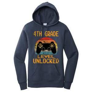 4th Grade Level Unlocked Video Gamer Back To School Boy Women's Pullover Hoodie