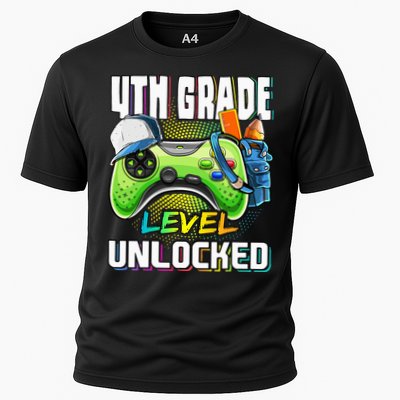 4th Grade Level Unlocked Video Game Back to School Performance Shirt