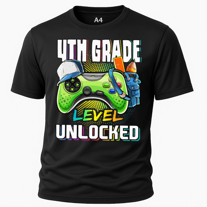 4th Grade Level Unlocked Video Game Back to School Performance Shirt