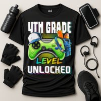 4th Grade Level Unlocked Video Game Back to School Performance Shirt