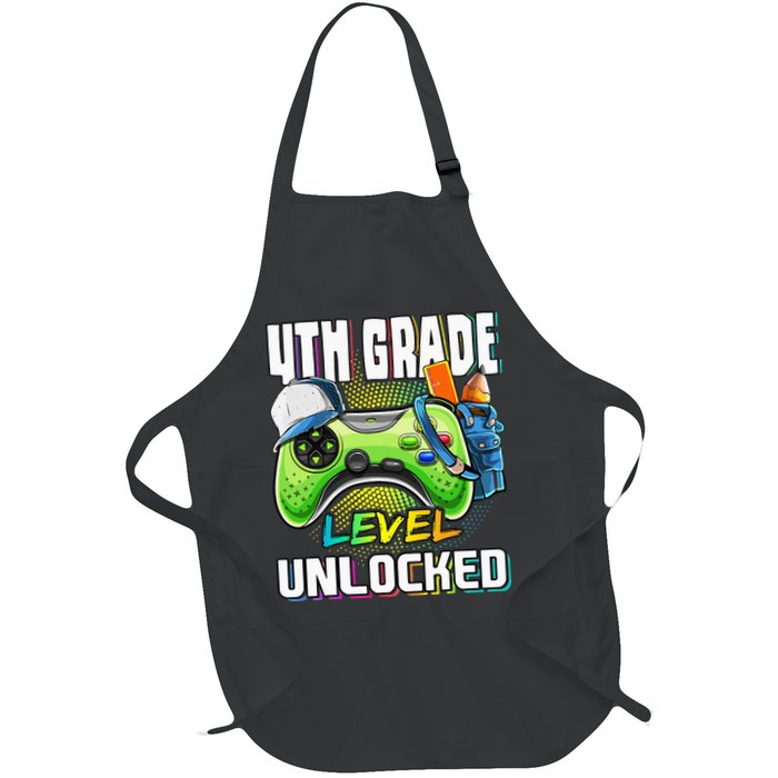 4th Grade Level Unlocked Video Game Back to School Apron