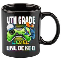 4th Grade Level Unlocked Video Game Back to School 11oz C Handle Ceramic Mug