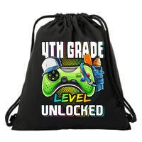 4th Grade Level Unlocked Video Game Back to School Drawstring Bag
