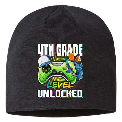 4th Grade Level Unlocked Video Game Back to School Sustainable Beanie