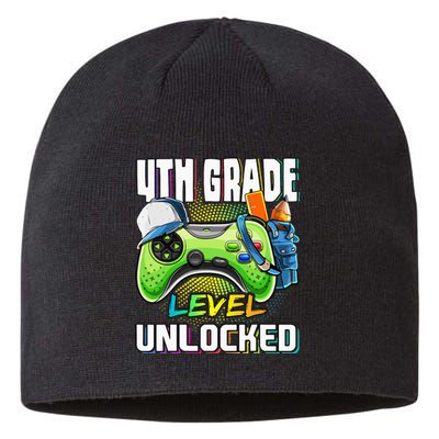 4th Grade Level Unlocked Video Game Back to School Sustainable Beanie