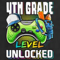 4th Grade Level Unlocked Video Game Back to School Crop Fleece Hoodie