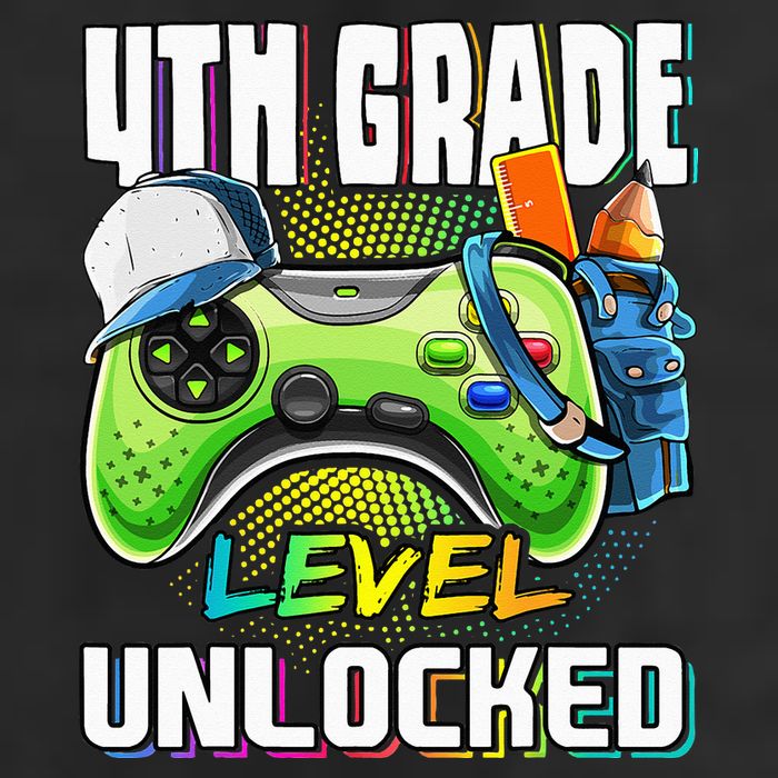 4th Grade Level Unlocked Video Game Back to School Crop Fleece Hoodie